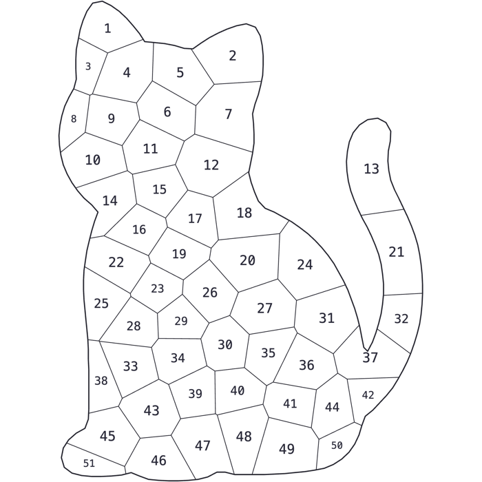 Numbered mosaic board to print